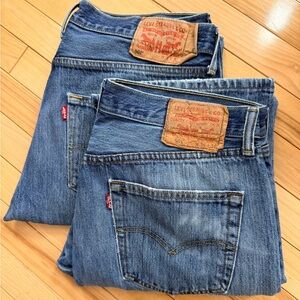 2 Pairs Levi Strauss Button-Fly Men's 501 Jeans W 34 × L 36 - 👖👖